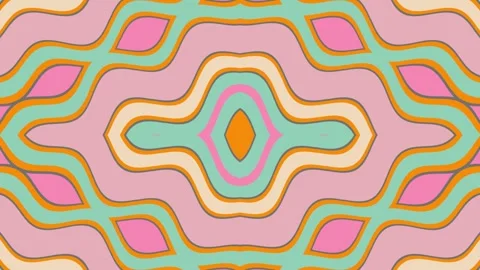Abstract Pastel Retro Flat Geometric Symmetric Kaleidoscope Background Stock Footage 247122526
