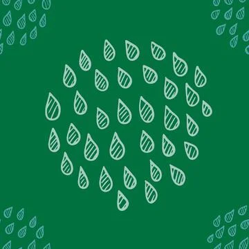 Abstract pastel seamless pattern with drops placed in circles. Light green co イラスト素材