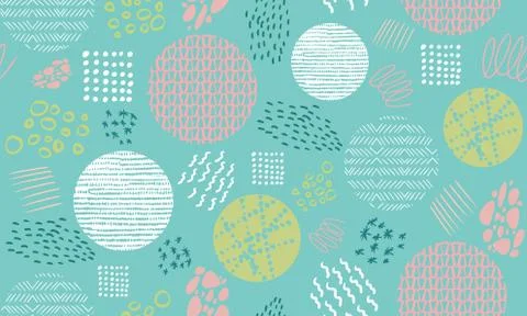 Abstract pastel seamless repeat pattern. Perfect for folk modern backgrounds. Stock Illustration