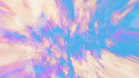 Abstract pastel sky background with blurred clouds and zoom motion effect Stock Illustration