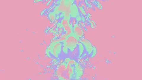 Abstract Pastel Smoke Explosion and Fluid Burst Motion Loop Stock Footage 346205197