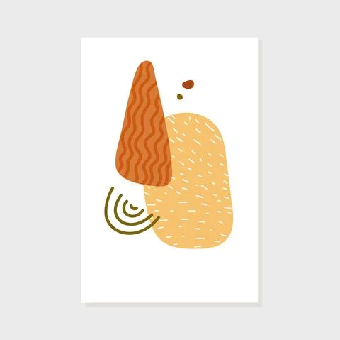 Abstract pastel universal print in falling leaves colors. Minimal poster with Stock Illustration