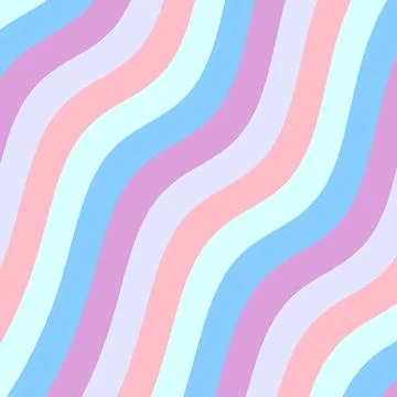 Abstract Pastel Wavy Stripes Background, Retro 70s Aesthetic Pattern with Soft Illustrazione stock