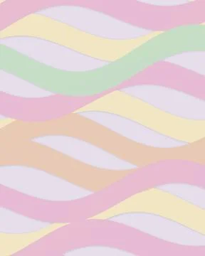 Abstract pastel zigzag ribbon pattern in pink, mint, cream, and white creat.. Stock Illustration