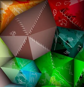 Abstract patchwork background. Art of ecotourism and travel. Stock Illustration