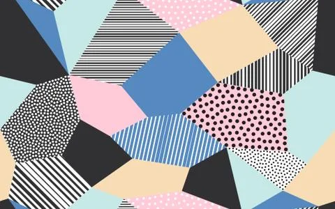 Abstract patchwork vector pattern background Stock Illustration