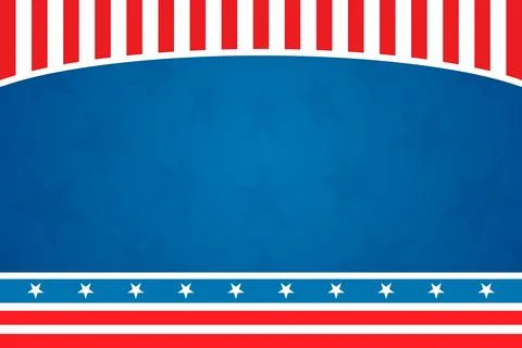 Abstract patriotic banner is showing flat design with central blue star stripe Stock Illustration