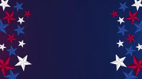 Abstract Patriotic Blue Background with Red, White, and Blue 3D Stars Frame. 動画素材 341840780
