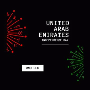 Abstract pattern with 2nd dec and united arab emirates independence day text Stock Illustration