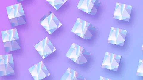 Abstract pattern 3d cubes, gradient holographic color of hologram, background Stock Footage 170190674