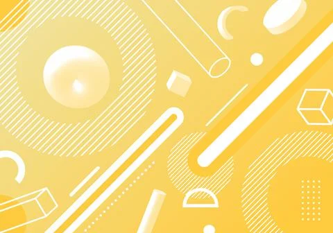 Abstract pattern 3D geometric elements yellow background Stock Illustration