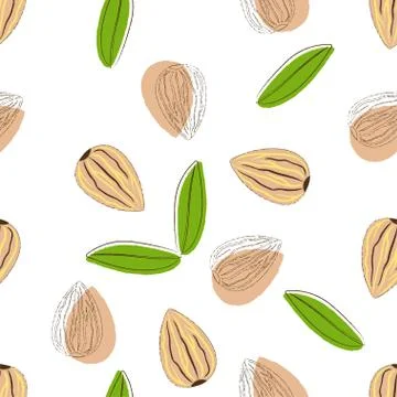 Abstract pattern with almonds Stock Illustration