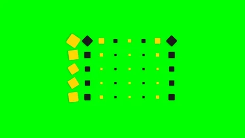 Abstract pattern of alternating black and yellow squares on green background Stock Footage 341821277
