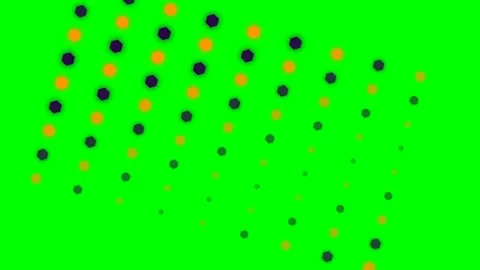 Abstract pattern of alternating orange and dark circles on a green background Stock Footage 340904305