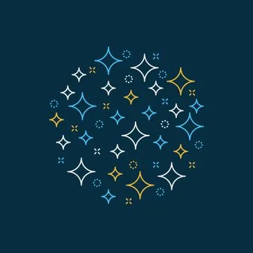 Abstract pattern and background with stars and sparkles Illustrazione stock