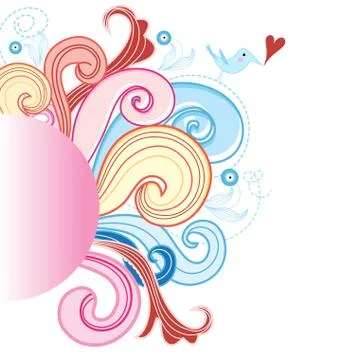 Abstract pattern and in love bir Illustrazione stock