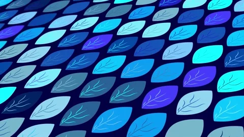 An abstract pattern animated with geometric elements leaves blue Stock Footage 233554467