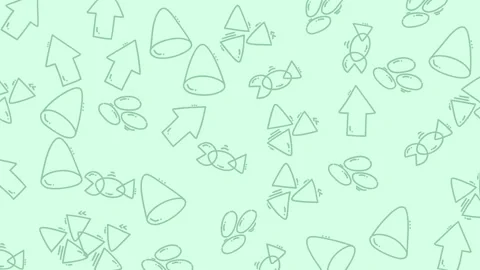 Abstract Pattern - Arrows, Cones, and Bows on Mint Background. Stock Footage 318941116