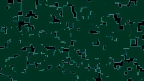 Abstract Pattern Background Dark Green Morphing Square Mosaic Stock Footage 299967112