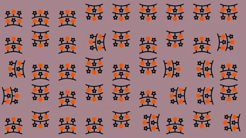 Abstract Pattern Background with Geometric Shapes and Festive Garlands. Stock Footage 325405280