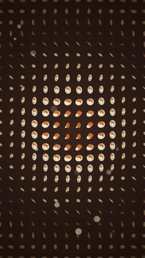 Abstract Pattern Background: Golden Ellipses and Dots on Dark Brown Stock Footage 347698717