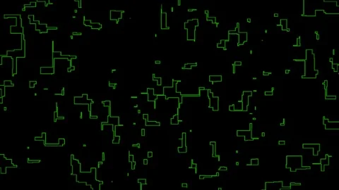 Abstract Pattern Background Green Square Matrix Evolution Stock Footage 299966767