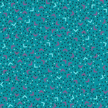 Abstract pattern background with pink and blue angles, black and white points. Stock Illustration