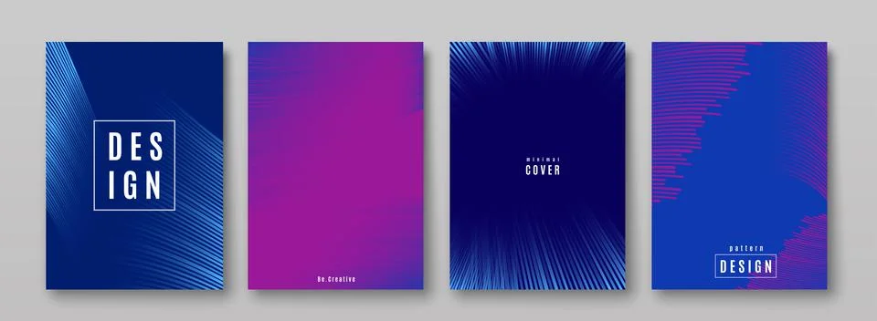 Abstract pattern background vector set in dark color with thin lines texture for Stock Illustration