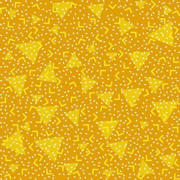 Abstract pattern background with yellow triangles, angles and white points. Stock Illustration