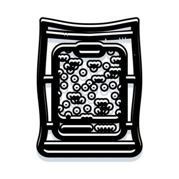 Abstract pattern bag with cloud shapes and circles イラスト素材
