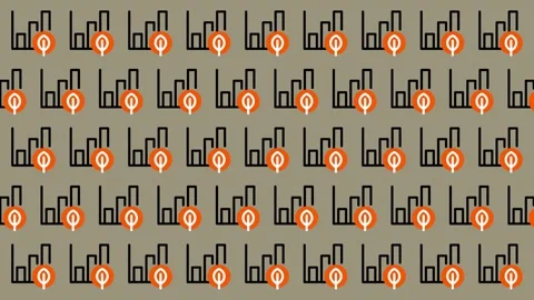 Abstract Pattern of Bar Charts and Location Pins. Video stock 325382644