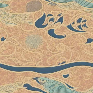 Abstract pattern with birds Stock Illustration