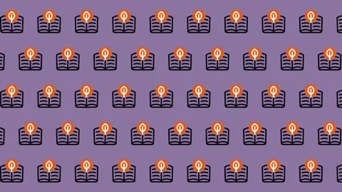 Abstract Pattern of Bitcoin and Female Symbols on a Purple Background. Stock Footage 325382658