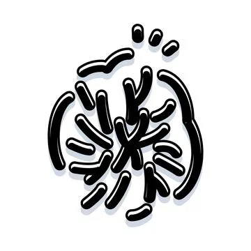 Abstract pattern of black curved lines forming irregular shape Stockillustratie