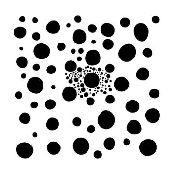 Abstract pattern of black dots of different sizes. Vector illustration of Stock Illustration