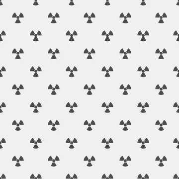 Abstract pattern. Black radiation signs on a white background. Irradiation... Stock Illustration