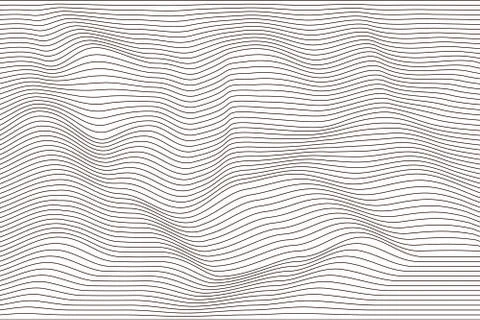 Abstract pattern black wave lines on white background. Modern stylish. Design Stock Illustration