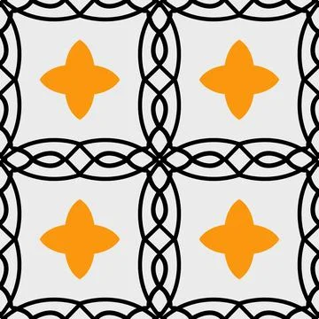 Abstract Pattern (Black, White, Orange) Stock Illustration