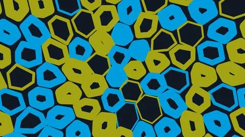 Abstract pattern with blue and green geometric hexagon shapes Illustrazione stock