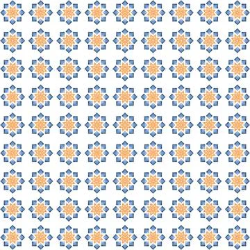 Abstract pattern of blue and orange shapes that creates a visually appealing ima Stock Photos