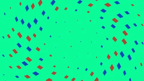 Abstract pattern with blue and red diamonds on green background Stock Illustration