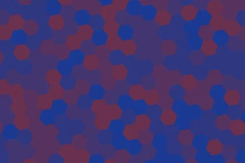 Abstract pattern of blue and red hexagons on purple background Stock Photos