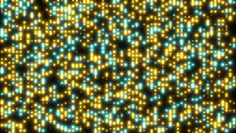 Abstract pattern blue and yellow dots on black Video stock 251969970