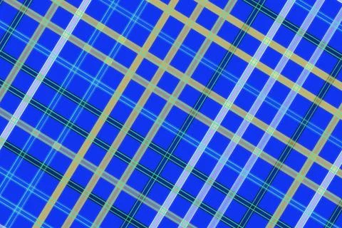 Abstract pattern of blue and yellow lines on grid background Stockillustratie