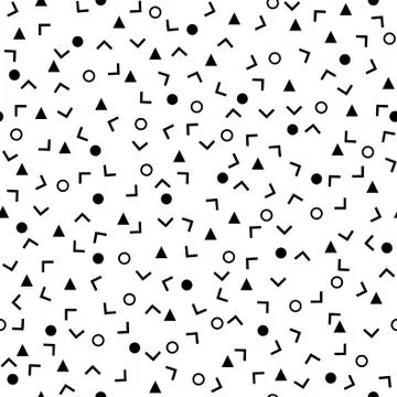 Abstract pattern blue background with black angles, triangles and circles. Stock Illustration