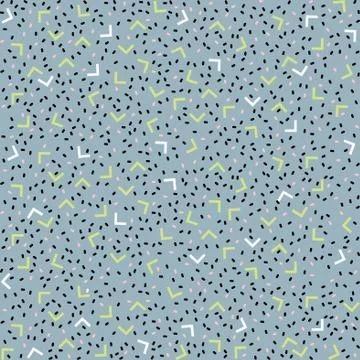 Abstract pattern blue background with green and white angles and black points. Stock Illustration