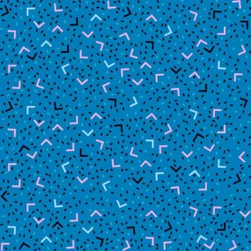 Abstract pattern blue background with pink, blue and black angles and points. Stock Illustration