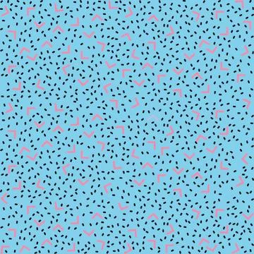 Abstract pattern blue background with pink angles and black points. Stock Illustration