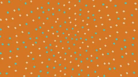 Abstract pattern with blue dots and diamonds on orange background イラスト素材