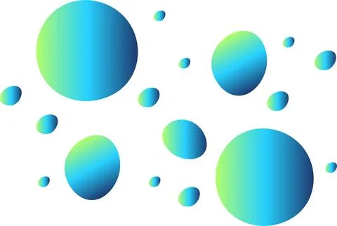 Abstract pattern of blue-to-green gradient circles in varying sizes, creating a Illustrazione stock